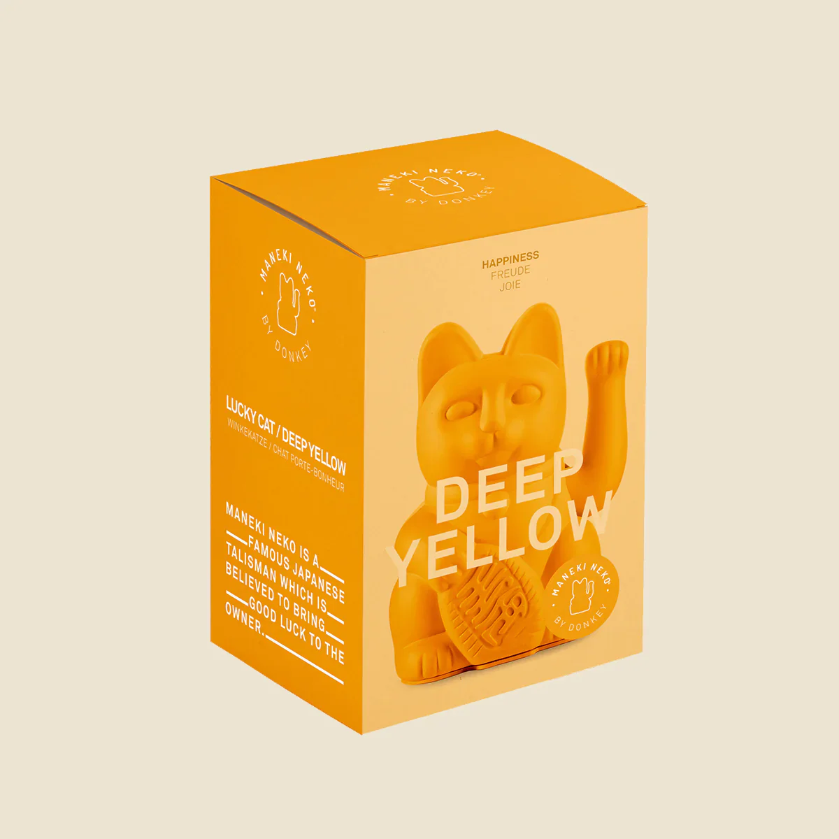 Maneki Neko Lucky Cat - Deep Yellow - Image 3