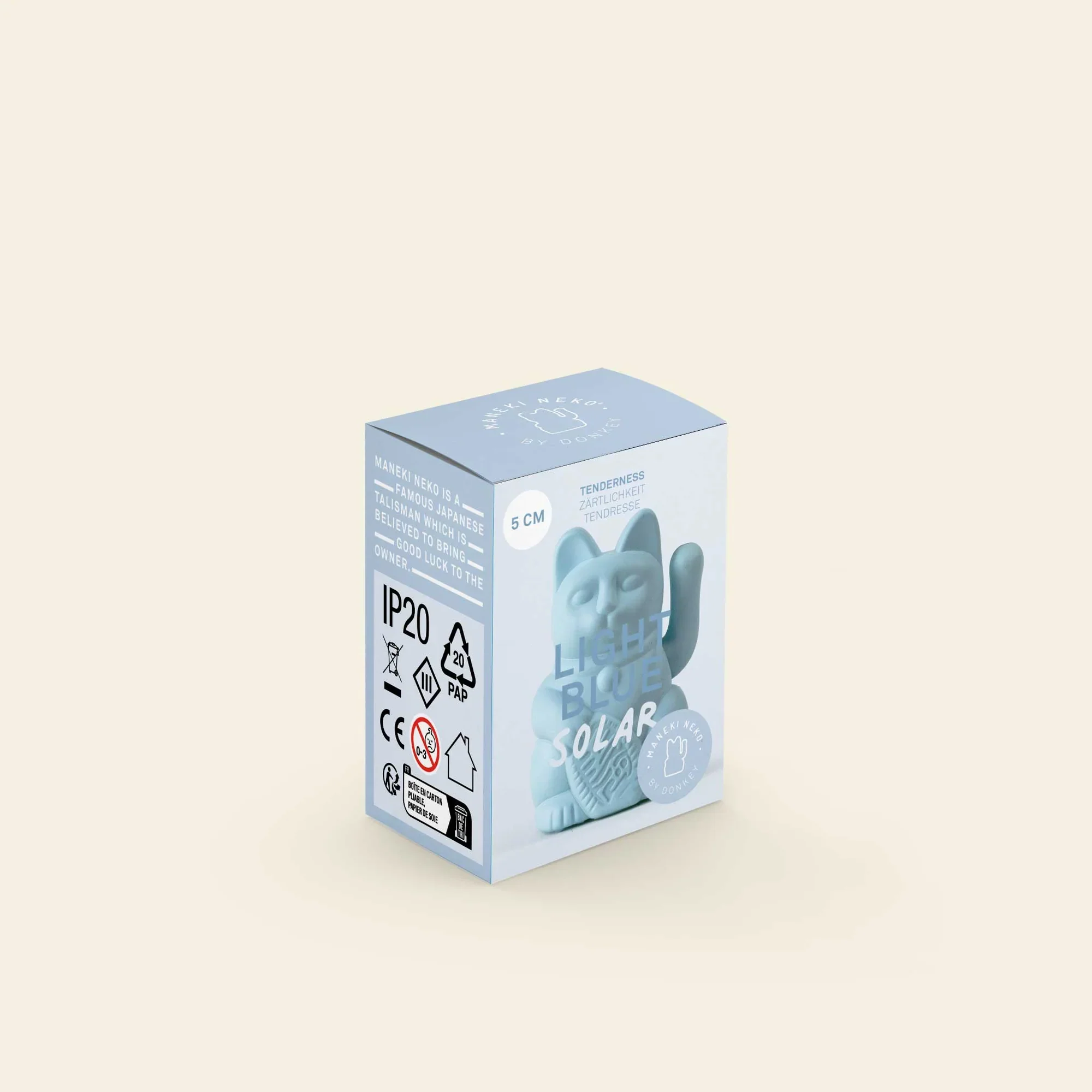 Maneki Neko Solar Lucky Cat - Light Blue - Image 5
