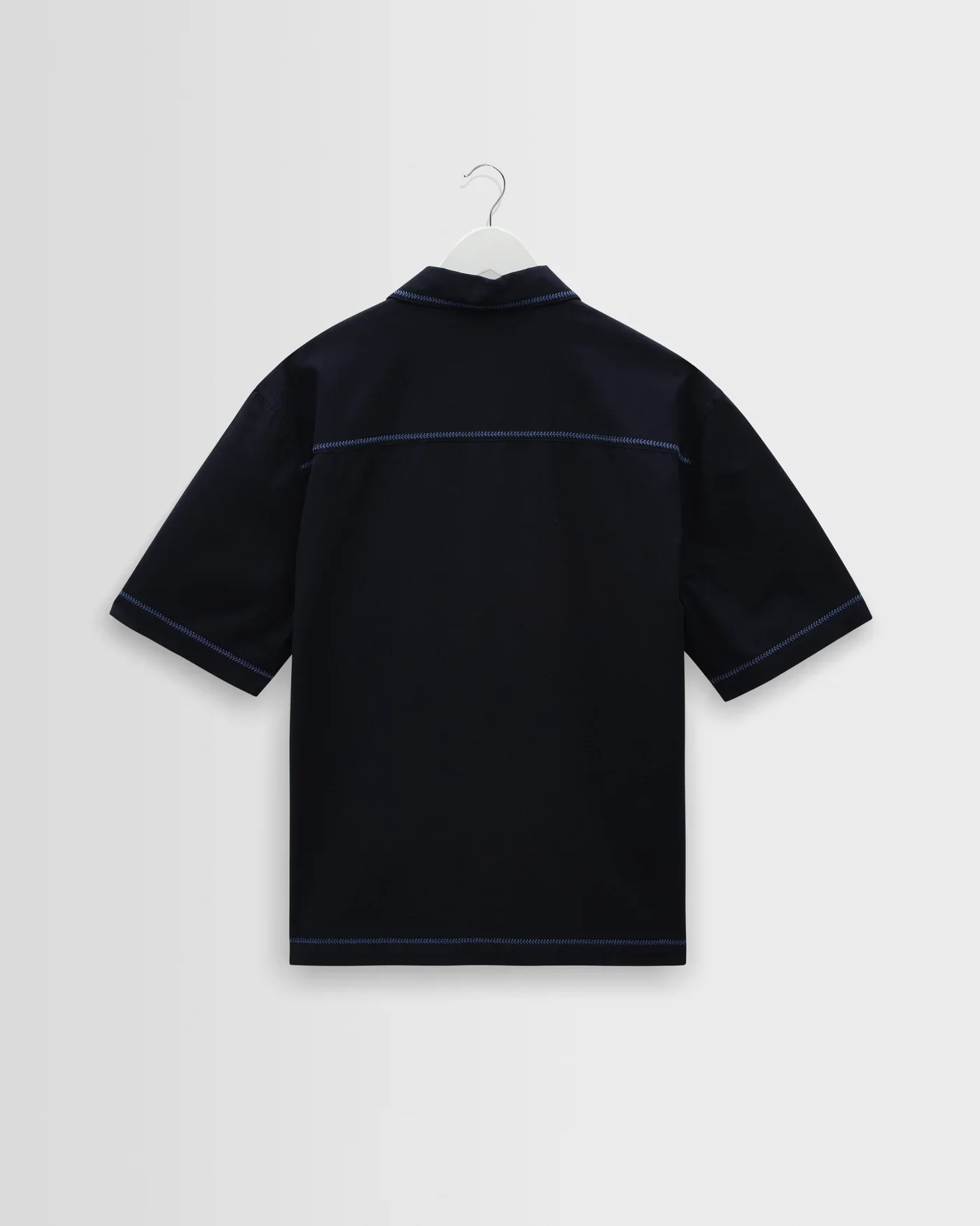 Wax London Keats Embroidered Shirt - Navy / Blue - Image 8
